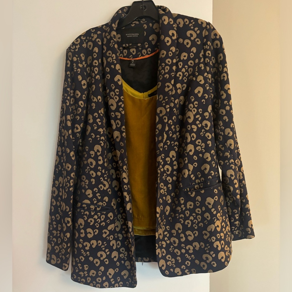 Scotch & Soda Leopard Print Jacquard blazer & pants